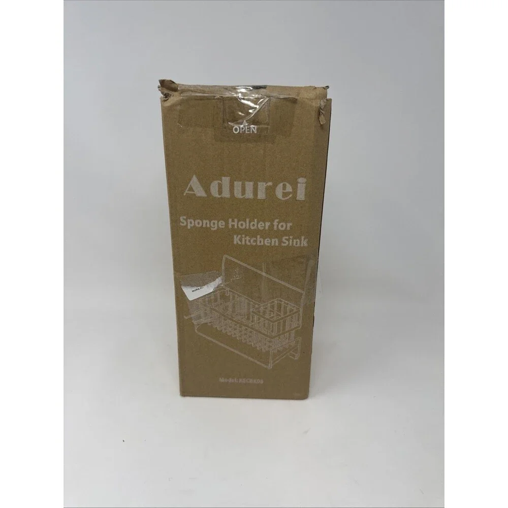 Adurei Sponge Holder for Kitchen Sink 304 Stainless Steel Self-Draining Sink Cad